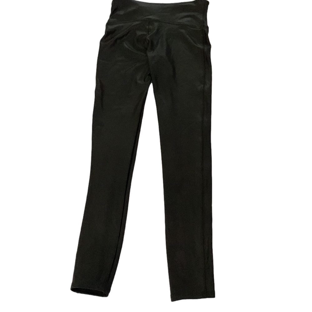 Spanx by Sara Blakely Faux Leather Leggings, Size M, Black Faux Leather - Picture 2 of 7
